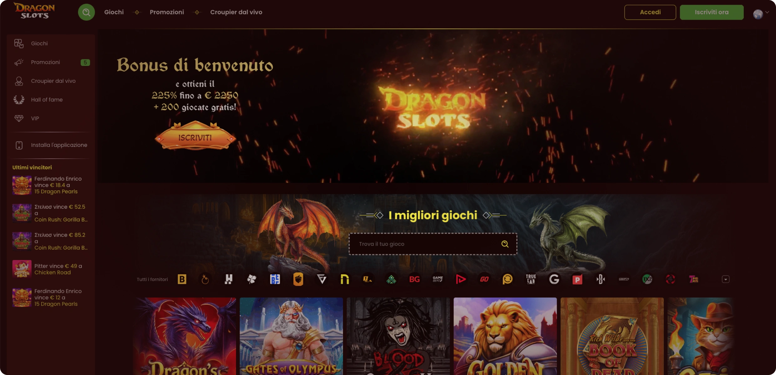 Dragon Slots Promozioni