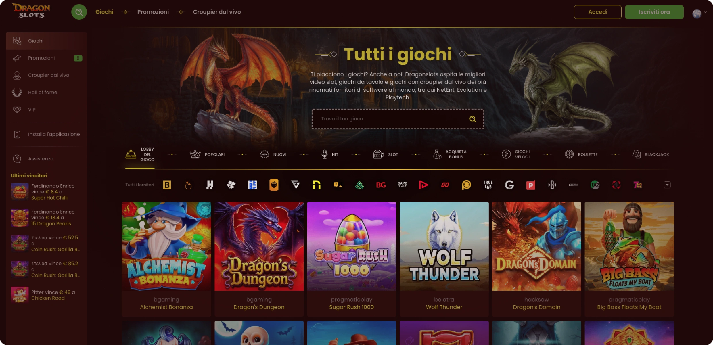 Dragon Slots Le Migliori Slot